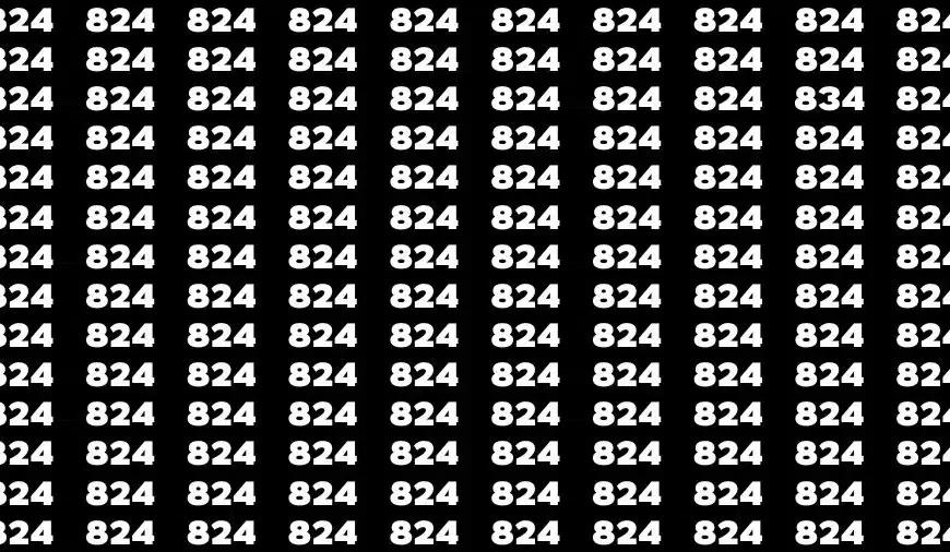 Sfida cerebrale di illusione ottica: se hai gli occhi di un falco, trova il numero 834 tra 824 in 15 secondi