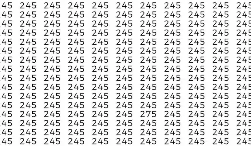 Illusione ottica: Riesci a trovare 275 tra 245 in 9 secondi? Spiegazione e soluzione dell’illusione ottica