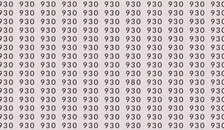 Illusione ottica: Se hai occhi di falco trovi 980 tra 930 in 05 secondi?